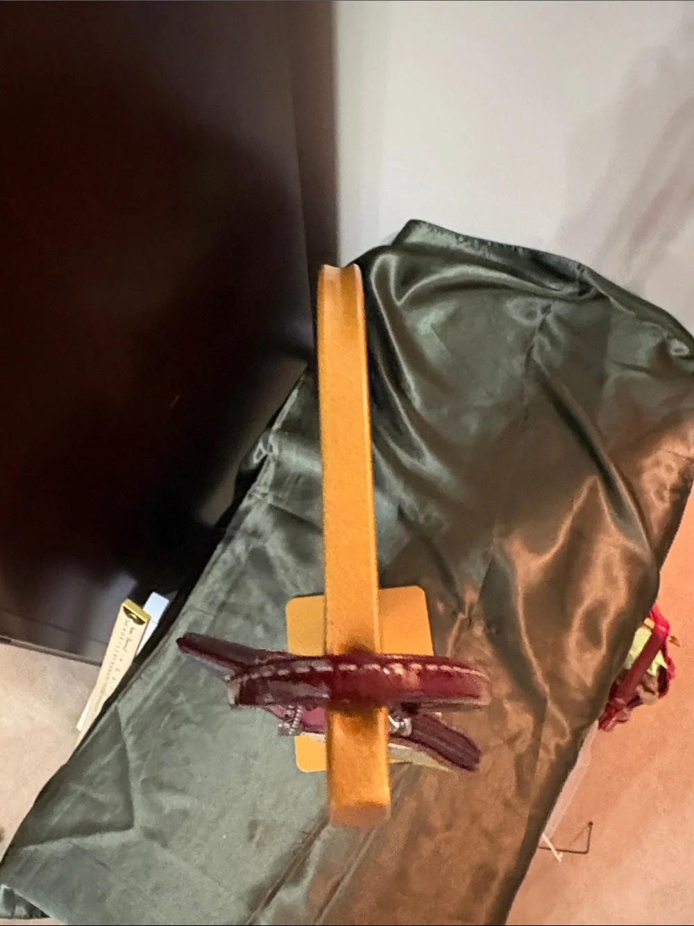 Coach Pink Multi Patchwork Wristlet with Green Accent